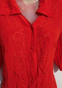 Damn Beautiful Red Embroidered Shirt