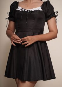 Black Mini Dress With Back Chain Closer