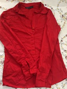 Red Button-Down Shirt