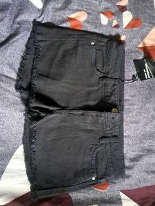 Black Denim Shorts