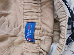 Boys Beige Cargo Pants