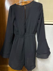 Black Bell Sleeve Romper