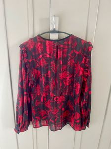 Zara Floral Ruffle Blouse