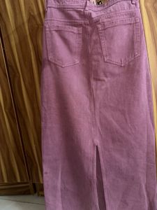 Dusty Rose Denim Skirt