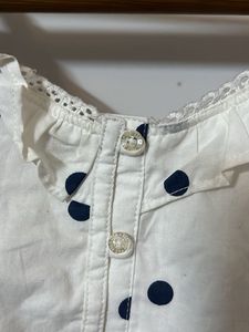 Charming White &amp; Blue Polka Dot Sundress – Never W