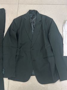 Men&#39;s Dark Green Suit with White Shirt &amp;Trouser