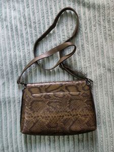 Combo Of 2 Paprika Sling Bags | Brown | Snake Print | Green