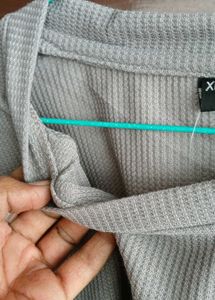 ✨️Premium Grey FullSleeve Textured T-Shirt for Men