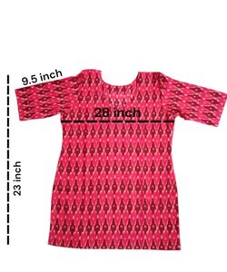 Pink Printed short Kurti ( small ) with scrunchies