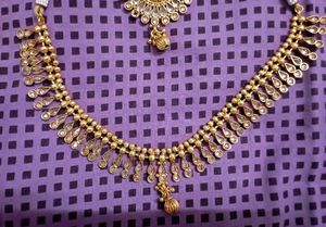 Necklace, Jhumka And Maangtika Set
