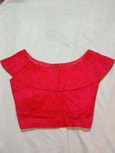 Red Ruffle Blouse