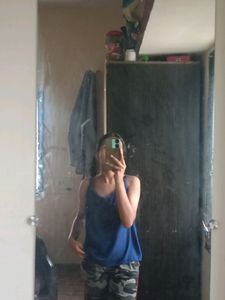 Blue One Strip Crop Top For Girls!