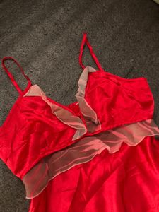 Red Satin Slip Nighty/Dress