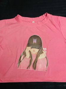 Pink BTS Graphic T-Shirt