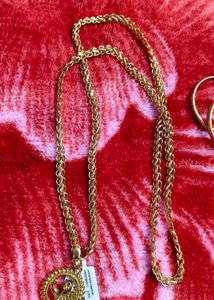 New 1 Gram Gold Plated 32 Inch Chain With Dollar