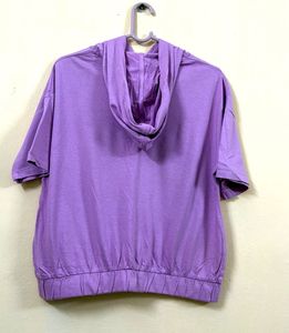 Purple Graphic Print Hoodie