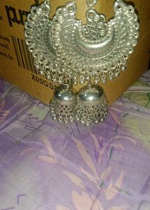 Silver Jhumka Earrings