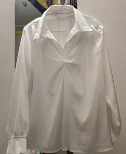 Off-white Satin Top