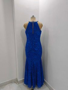 Elegant Blue Lace Gown
