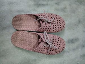 Pink Woven Slip-On Sandals