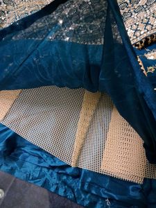 Teal Sequined Lehenga Choli L Size
