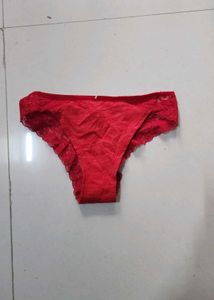 Red Lace Trim Panty