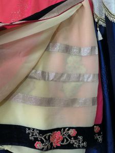 Coral Embroidered Saree