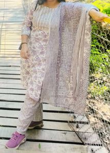 Floral Print Kurta Set with Dupatta