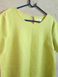 Trendy Ladies Fashion Top Half-sleeve Yellow