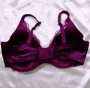 Elegant Purple Lace Bra