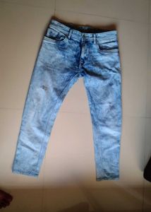 Blue White Faded Colored Denims Jeans For Men