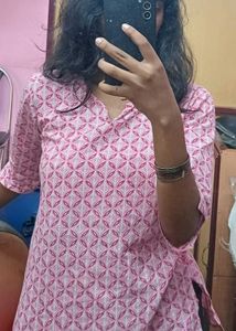 Women Pink Short Kurti
