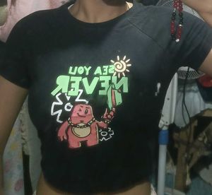Graphic Print Black T-shirt