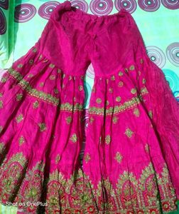 Beautiful Pink Cotton Sharara  Set