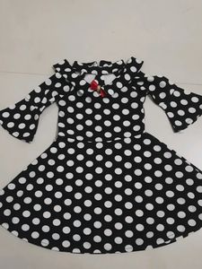 Black Polka Dot Frock 4-5 Year Girl