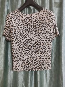 Leopard Print Twist-Front Top