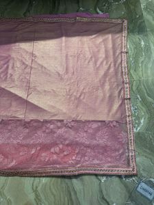 Pink Colour Half Net Saree