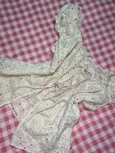 Eyelet Tie Front Top