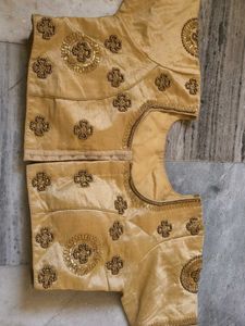 Gold Embellished Saree Blouse