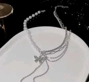 Butterfly Pearl Layered Necklace