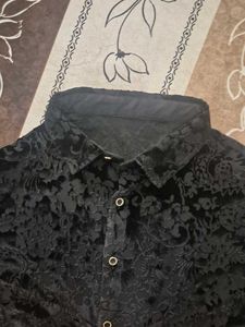 New Floral Velvet black Shirt