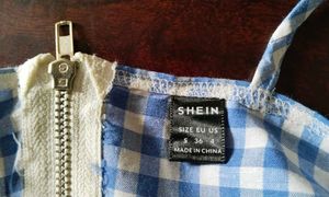 Blue Gingham Crop Top
