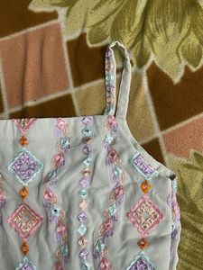 Embroidered Sleeveless short top