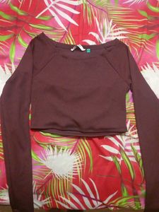 Burgundy Crop Top