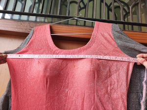 Baby Pink &amp; Light Black Ethnic Gown Party Wear