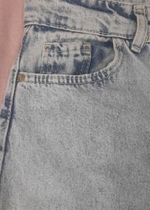 Baggy One-Side Ripped Light Blue Jeans