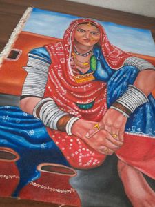 Rajasthani Woman Oil Painting 🎨