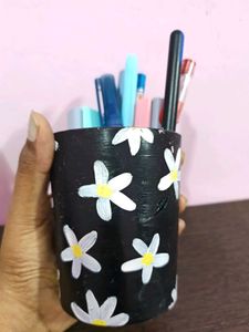 Handmade Floral Pen Holder of Glass