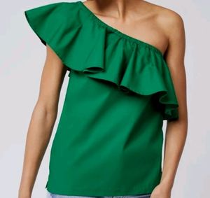 New Warehouse One Shoulder Ruffle Top