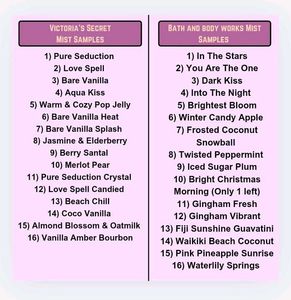 Combo Of 8 × 10ml Victoria&#39;s Secret Mists Decants